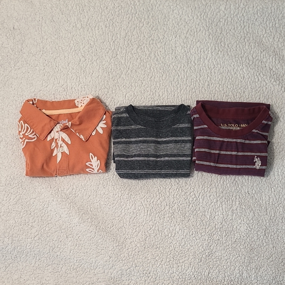 Boys Size 8 (Medium) Shirt Bundle 3 Tops | U.S. Polo Assn, Graphic & Stripe
